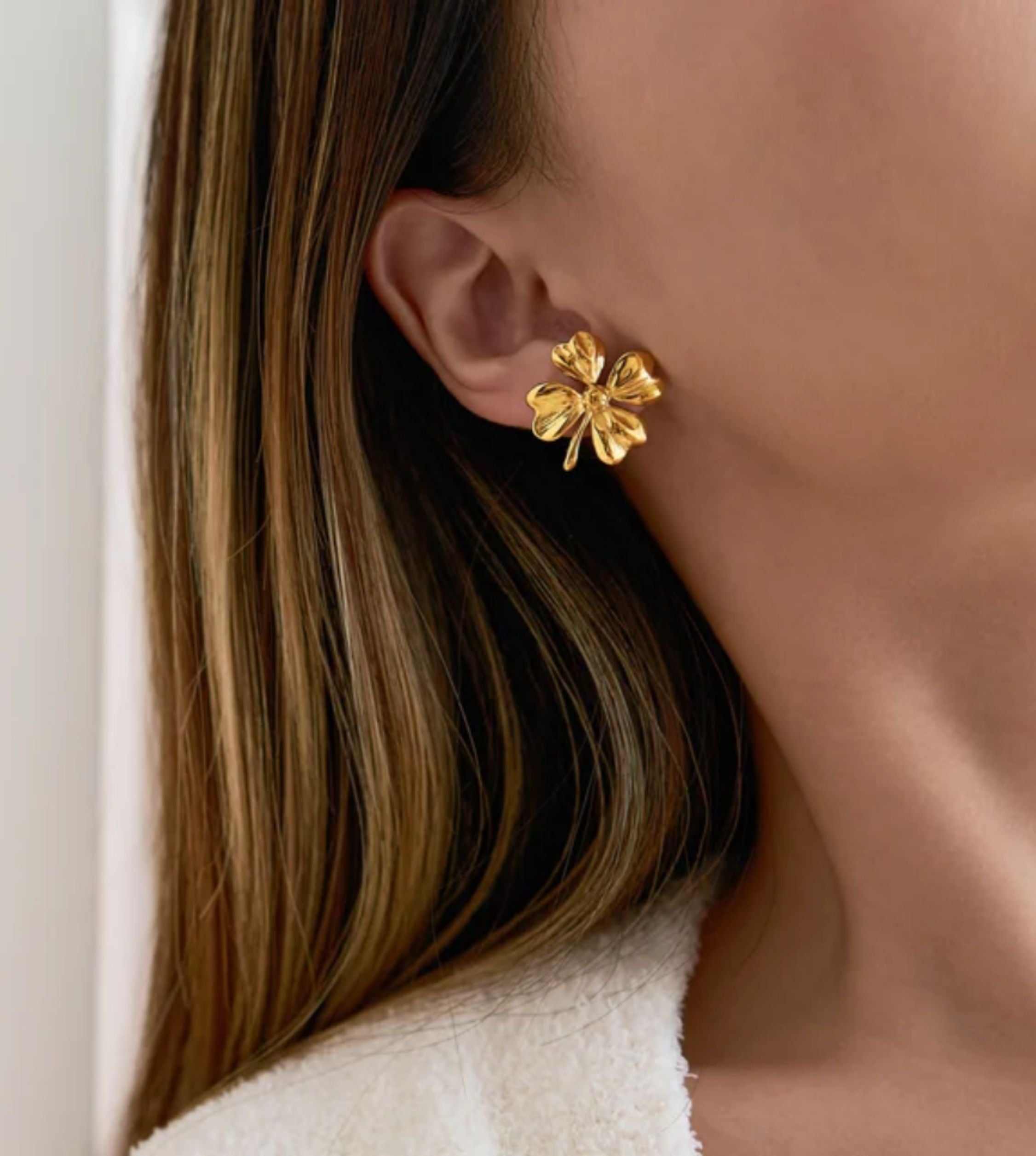 Golden Clover Vintage Earrings