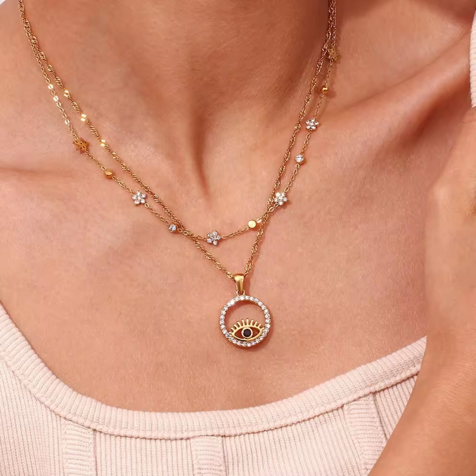 Lila | Zircon Flower Necklace