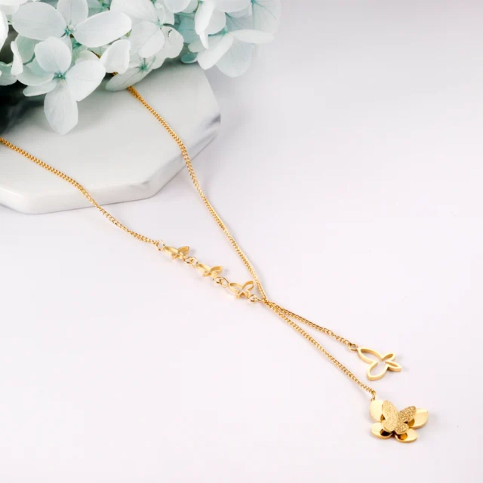 Lila | Layered Butterfly Necklace