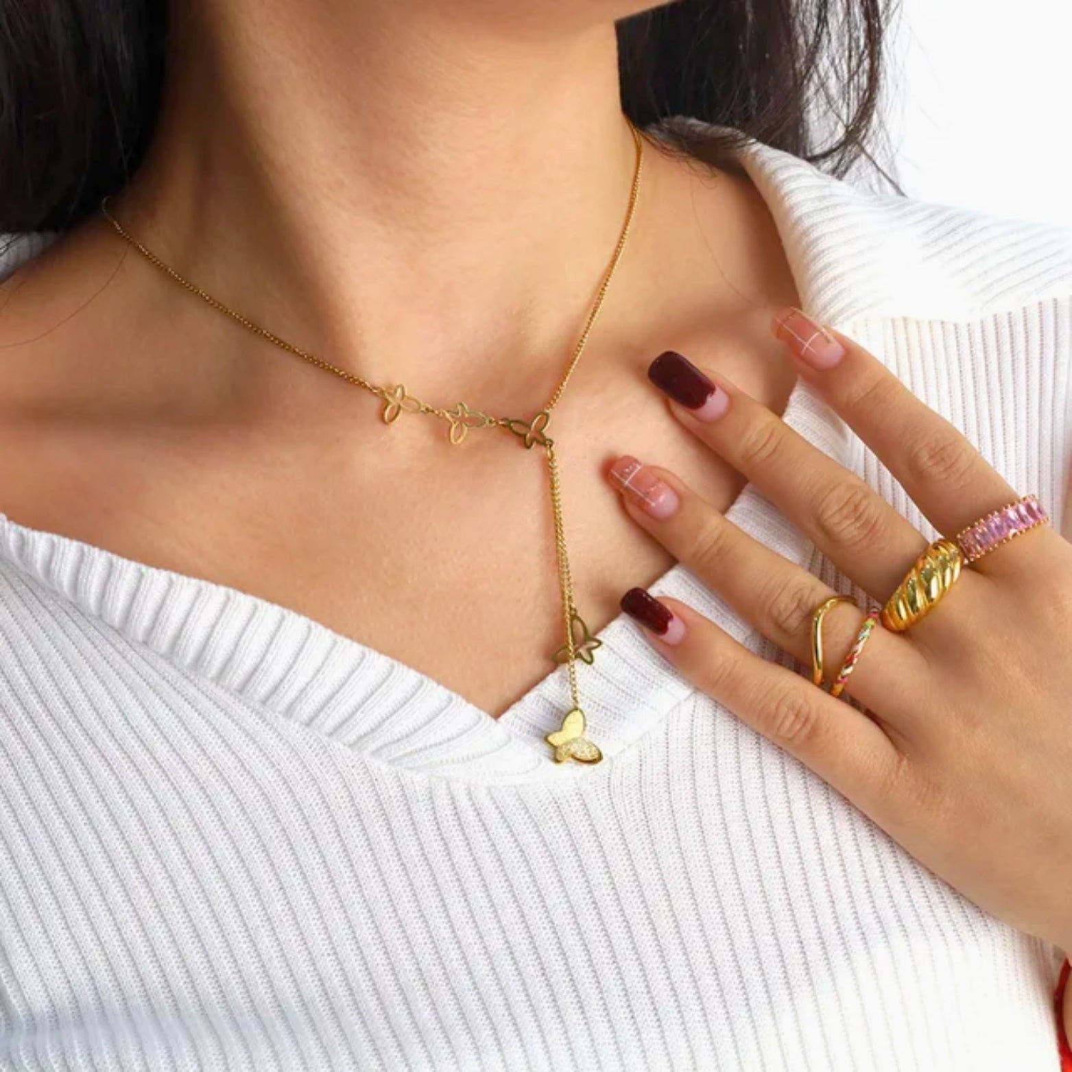 Lila | Layered Butterfly Necklace