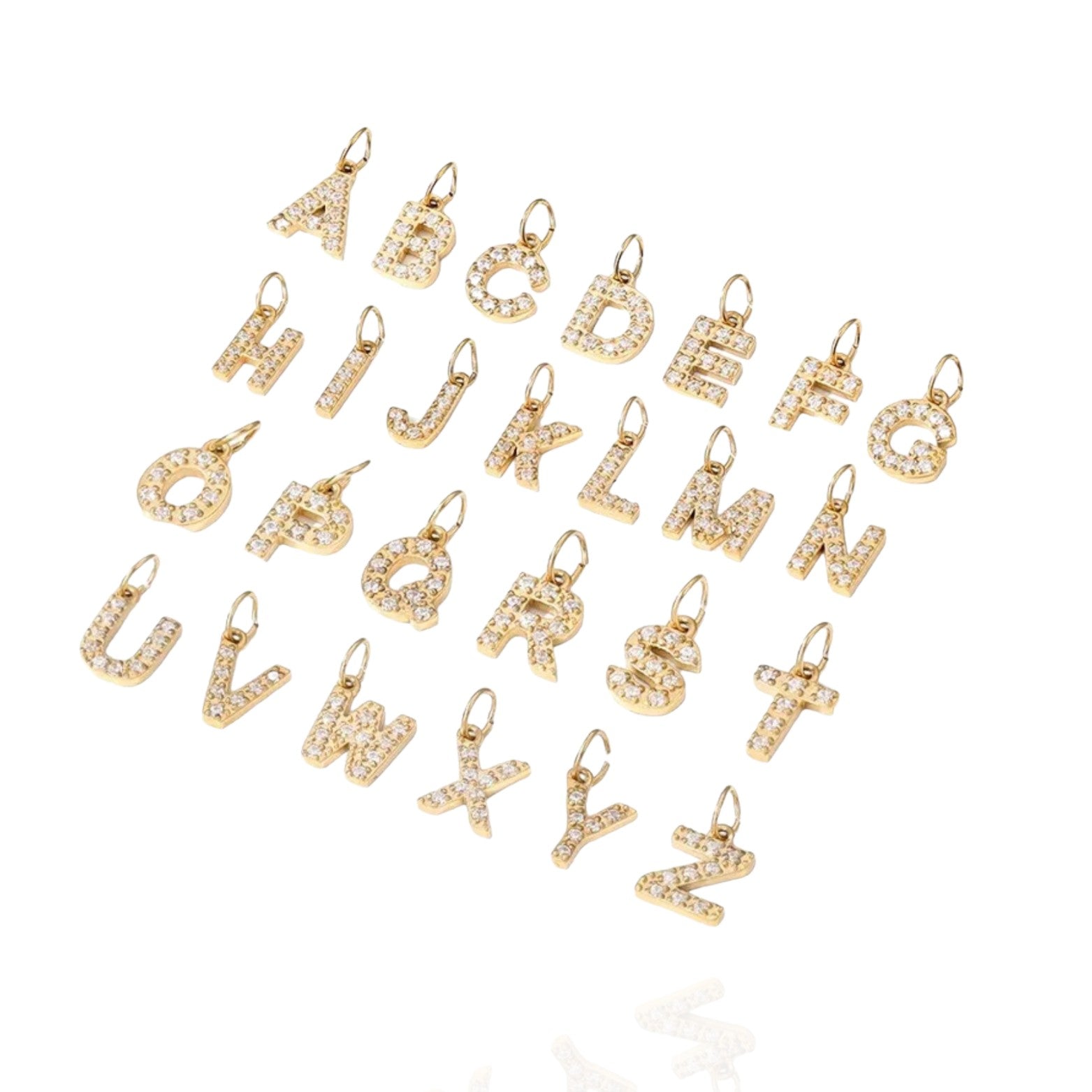 Mini Letters | Gold Plated Sparkling Charms