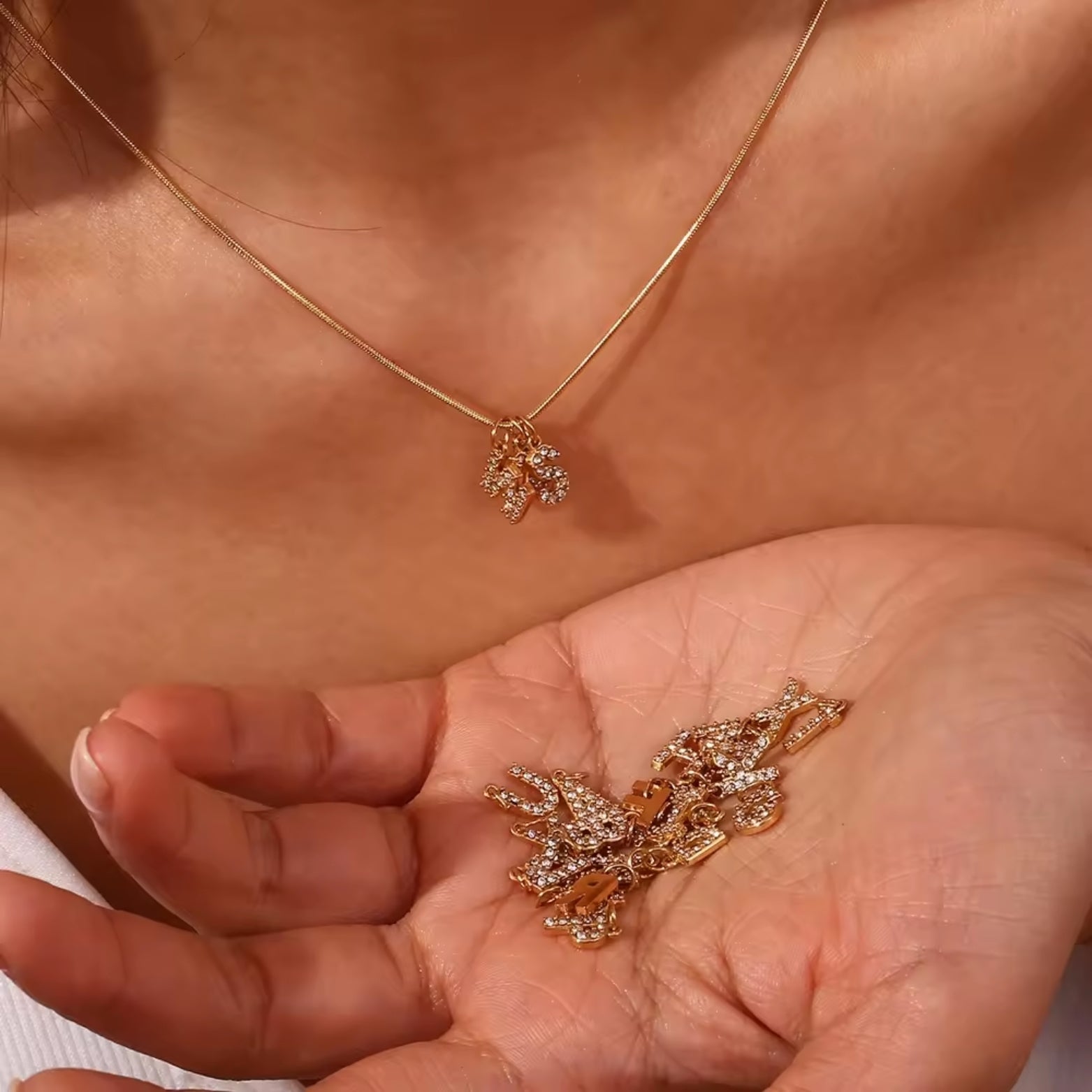 Mini Letters | Gold Plated Sparkling Charms