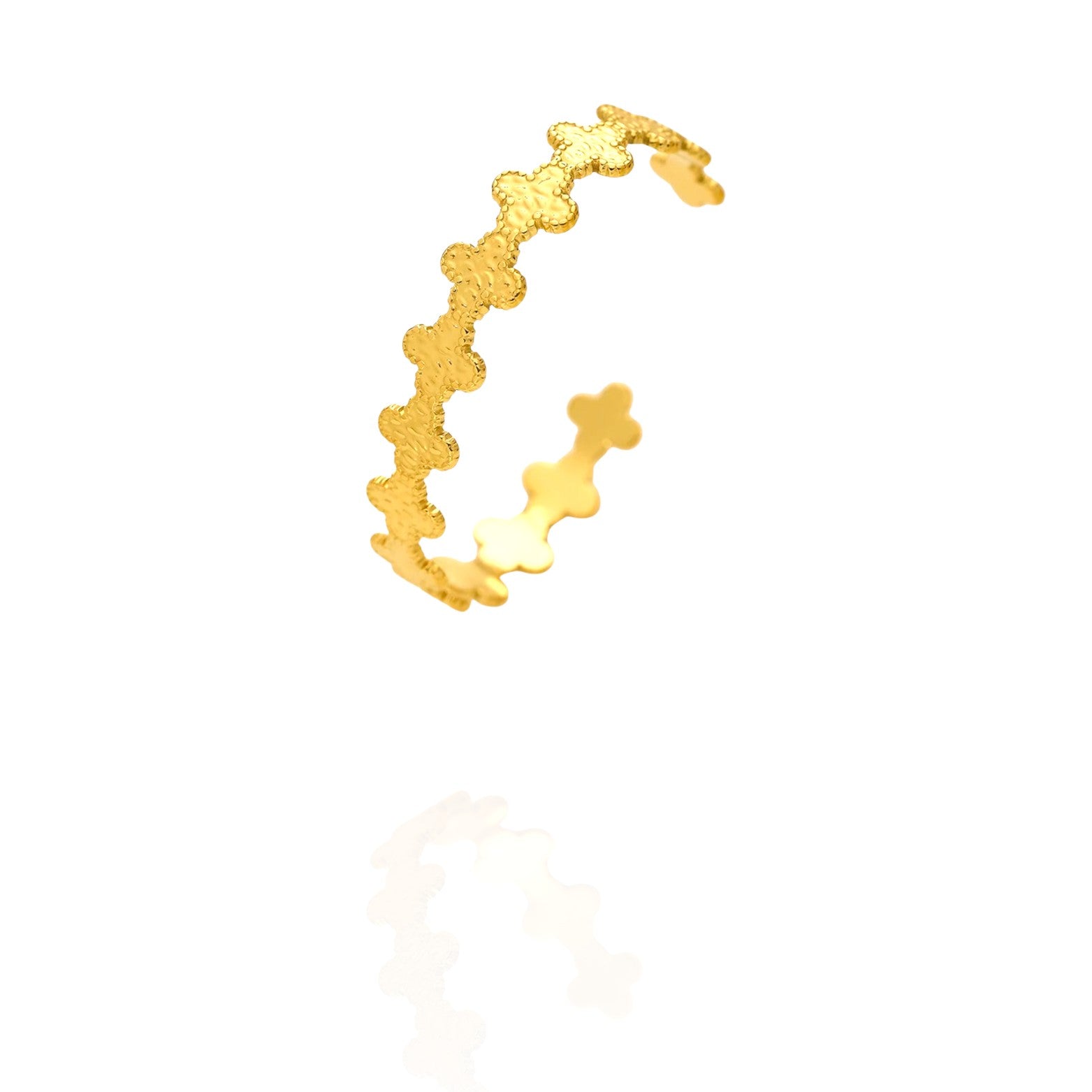 Zoe | Textured Clover Cuff