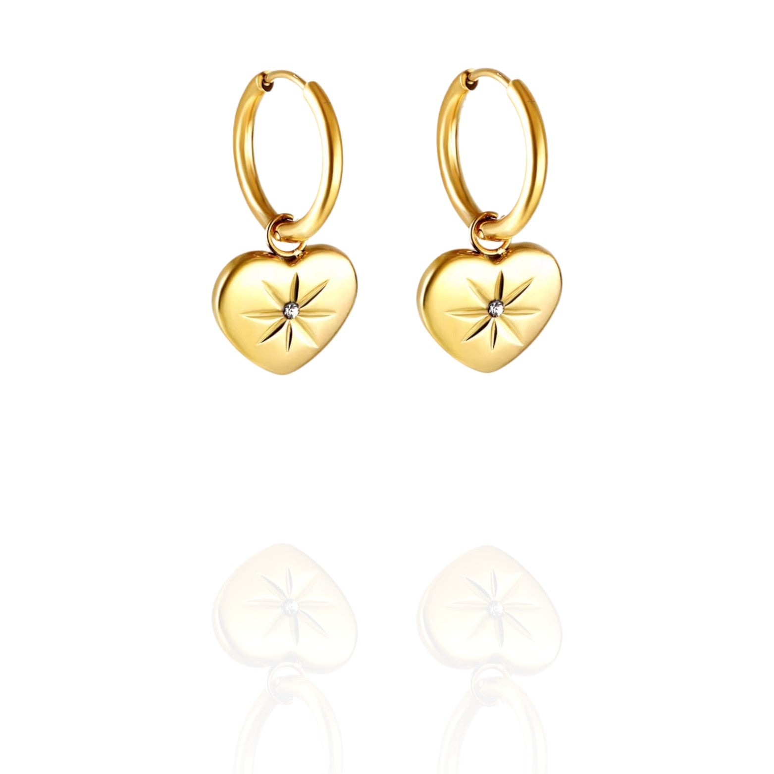 Aya | Heart Charm Earrings