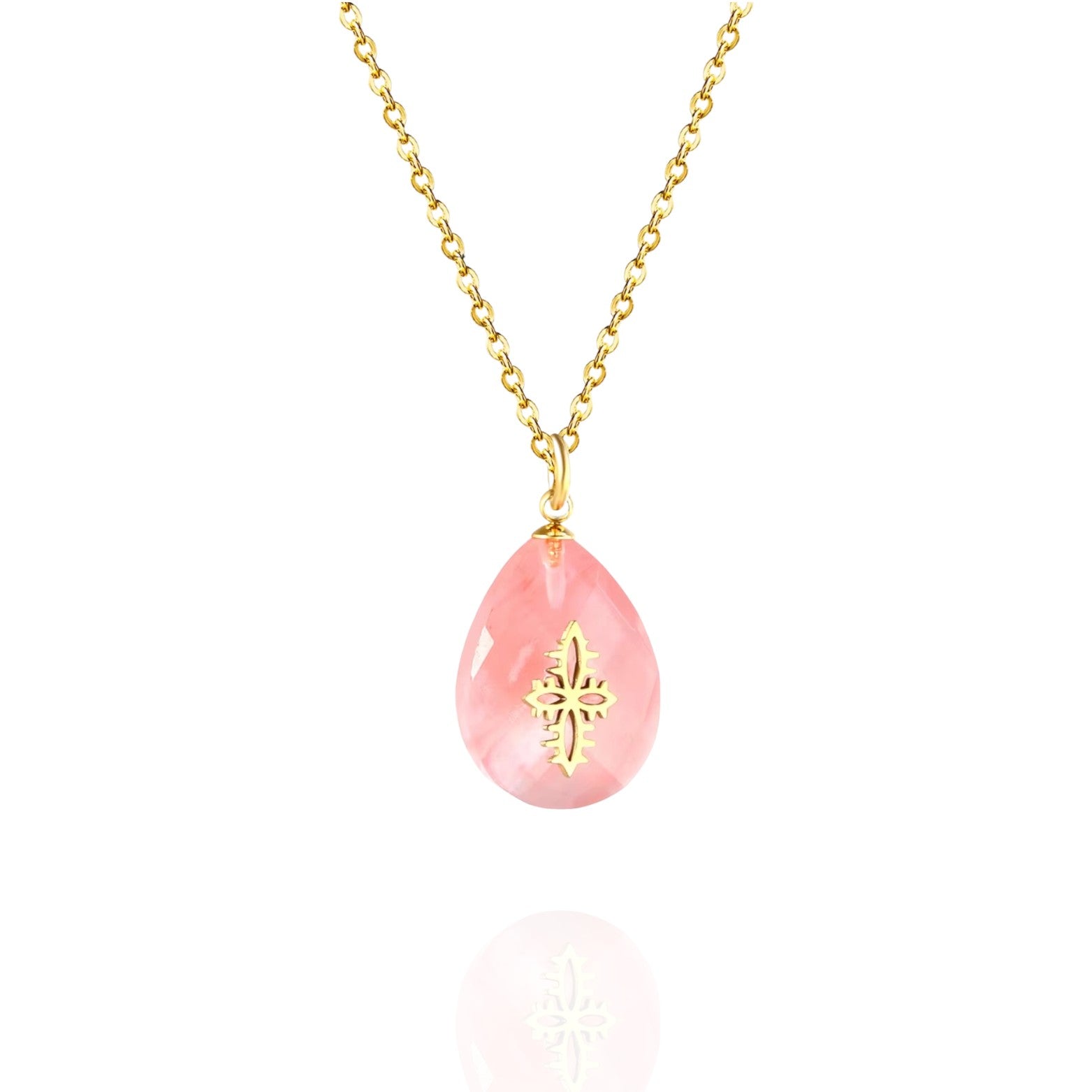 Lilia | Natural Pink Stone Necklace