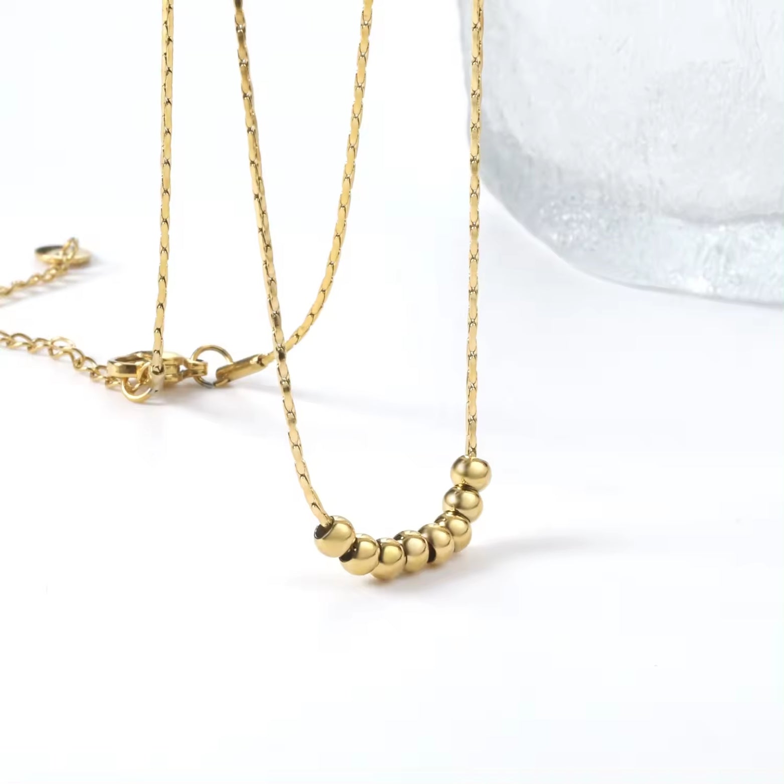 Lamya | Gold Bead Necklace
