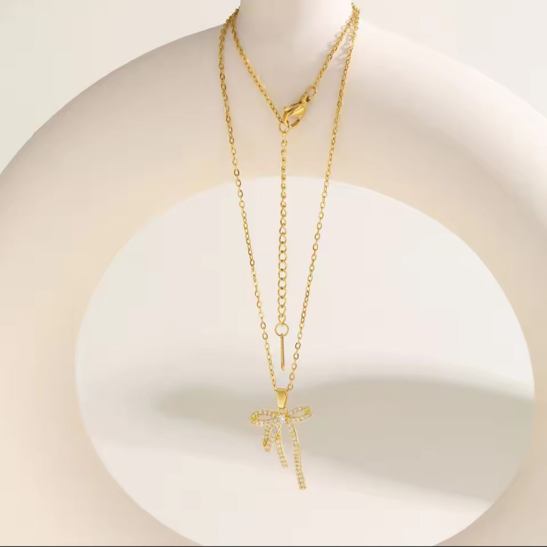 Crystal Bow Necklace