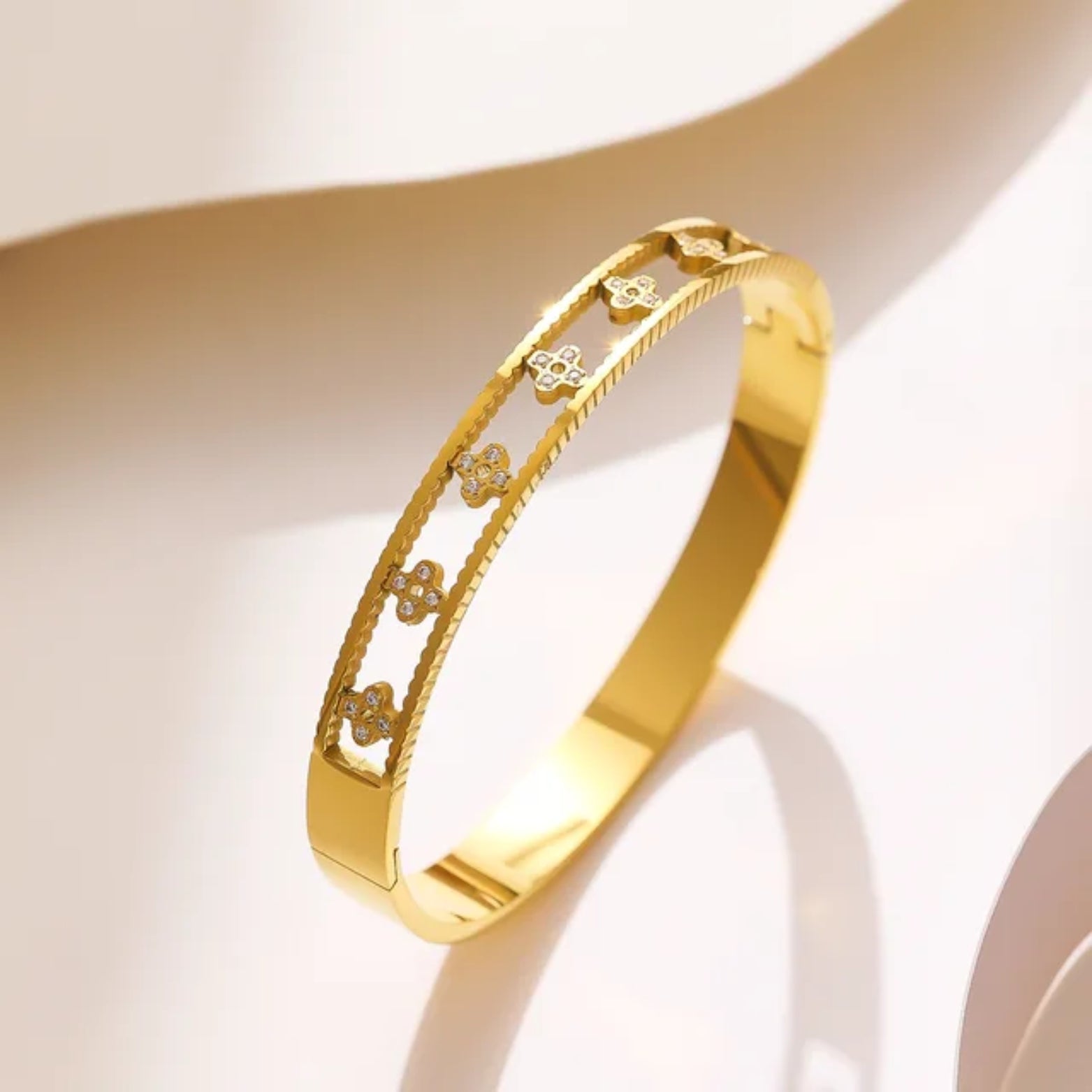 Alethea | Floral Zircon Embellished Bangle