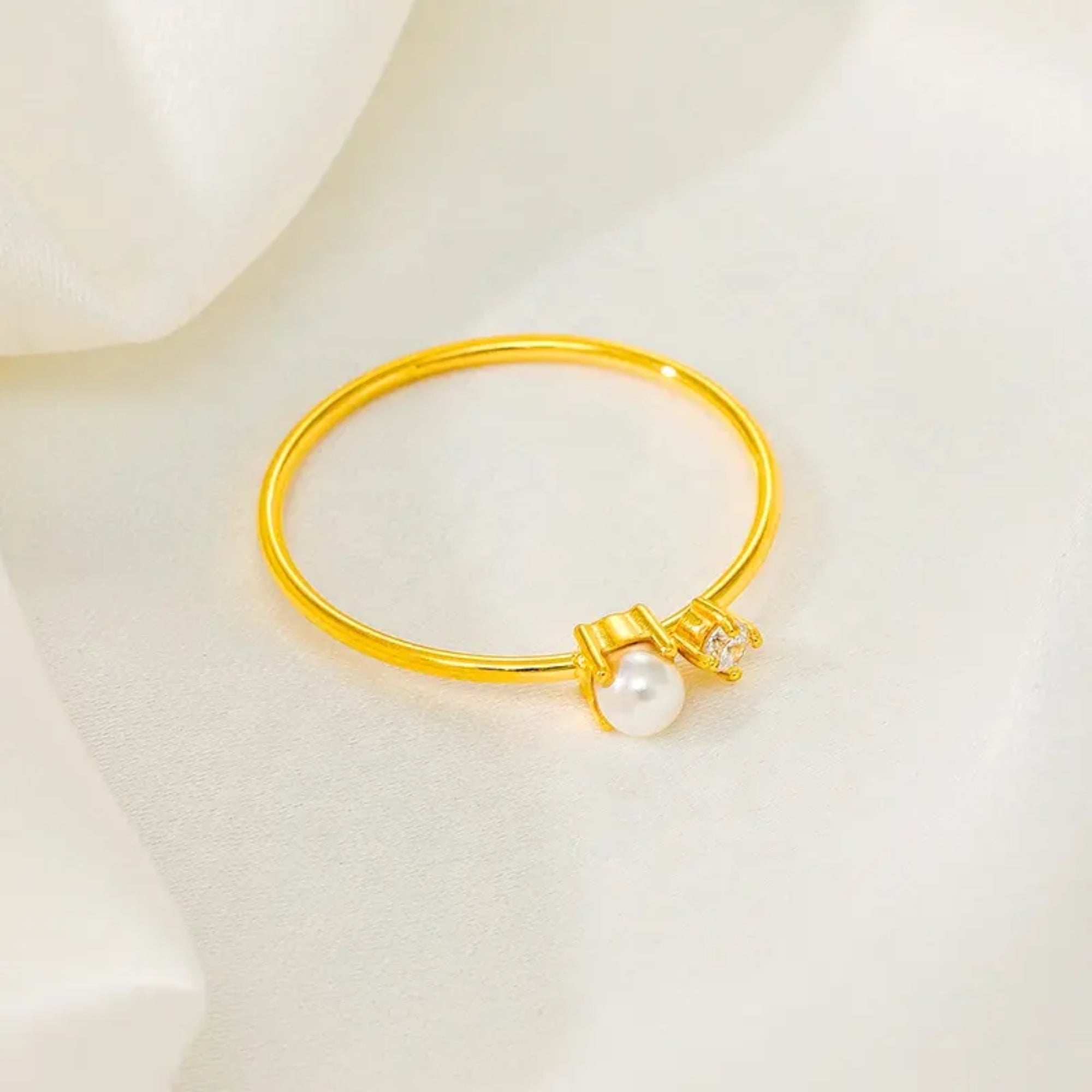 Valeria Pearl Zircon Ring