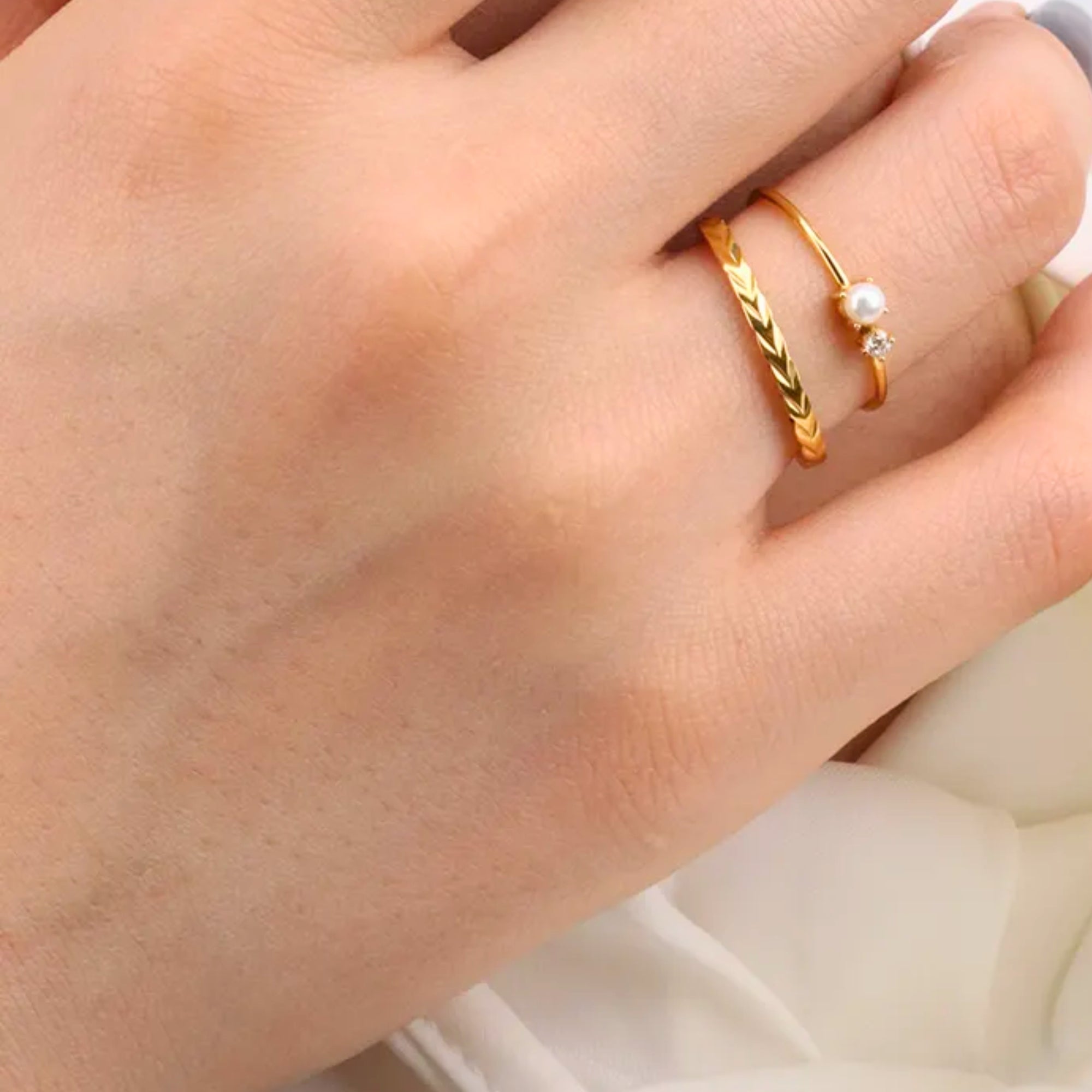 Valeria Pearl Zircon Ring