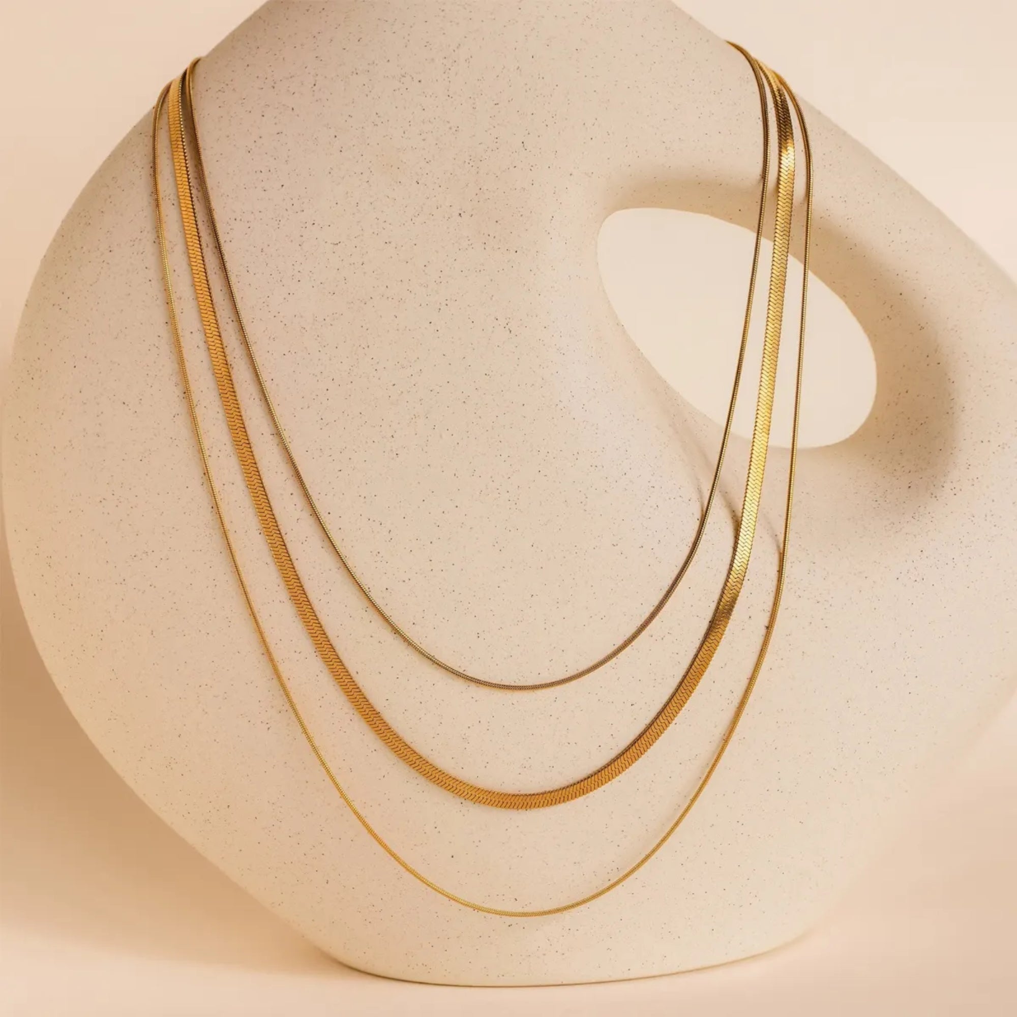 Triple Layered Snake Chain Necklace