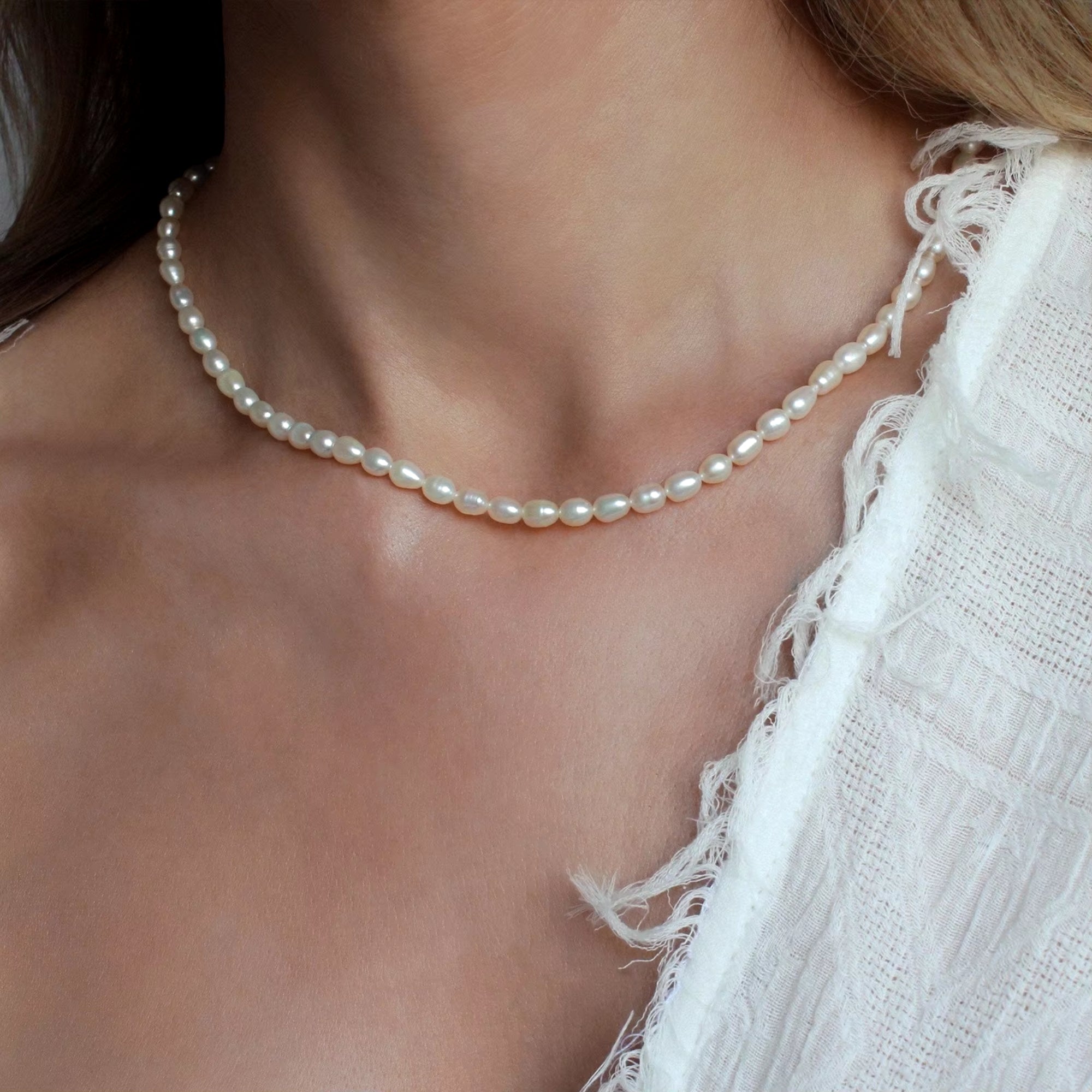 Delicate Freshwater Pearl Choker Necklace