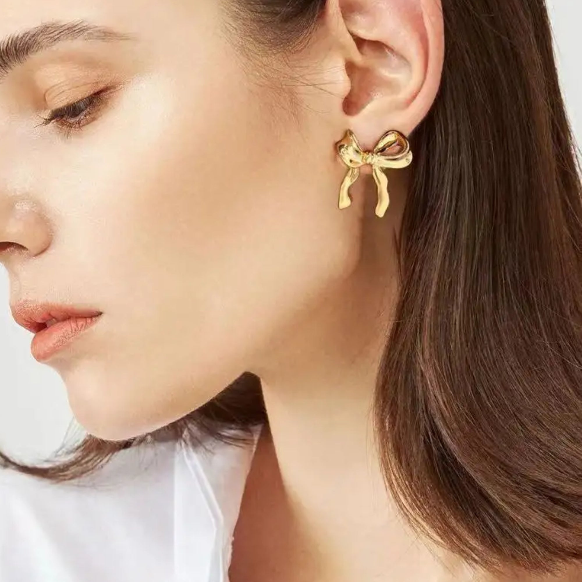 Gold Ribbon Earrings