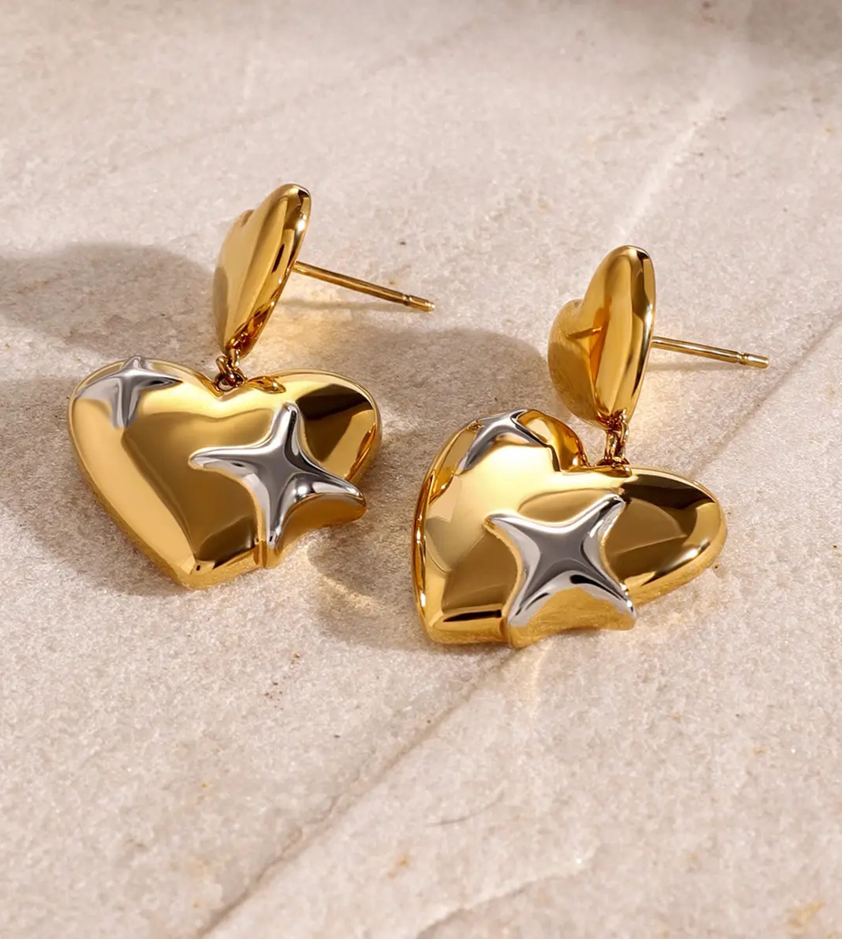 Shimmering Hearts Drop Earrings