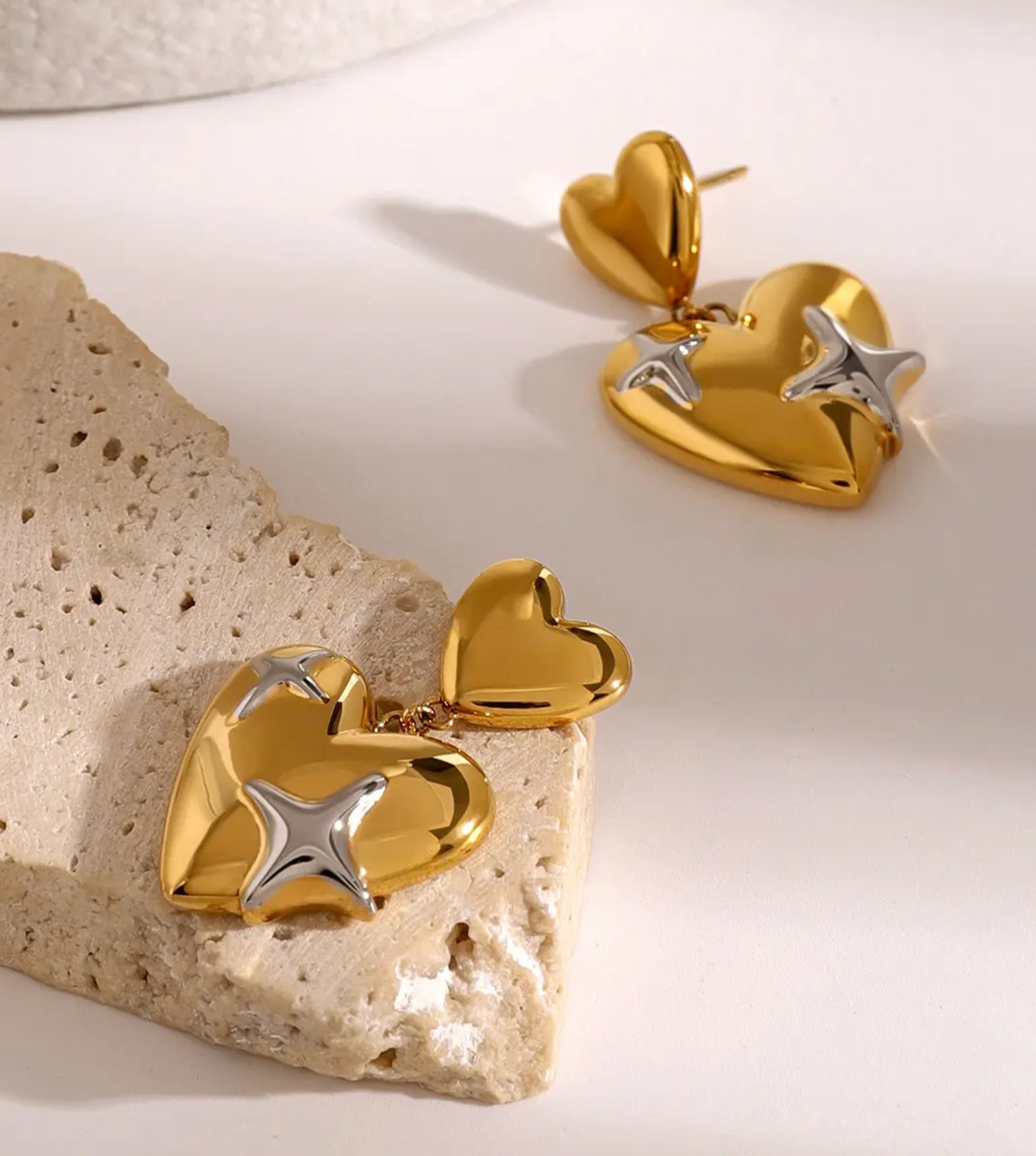Shimmering Hearts Drop Earrings