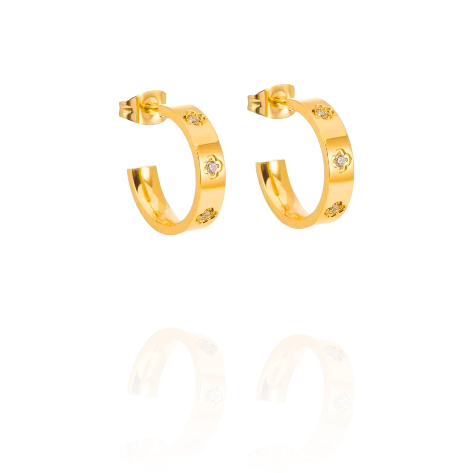 Athena | Clover Hoop Earrings