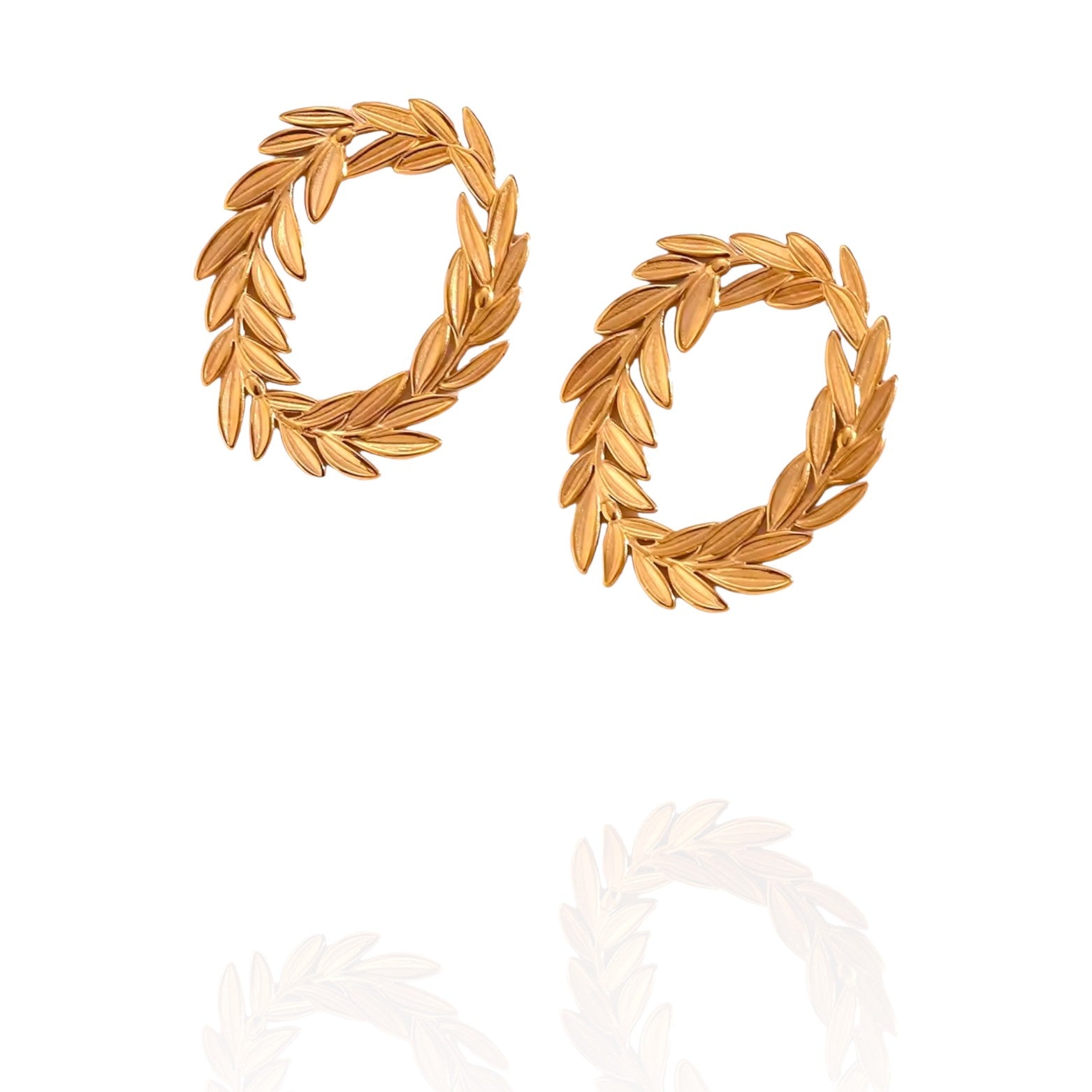 Laurel Leaf Hoop Earrings