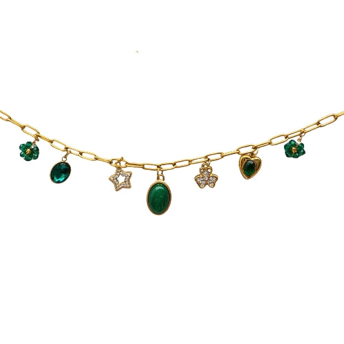 Lucky Green Charm Necklace