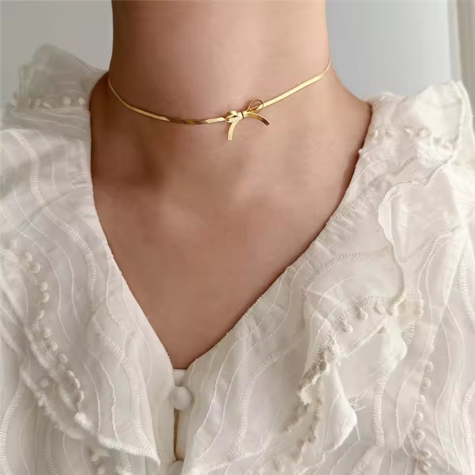 Amelia | Bow Choker Necklace