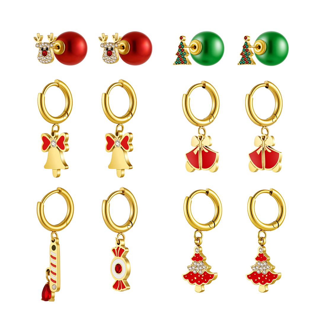 Candy Cane Hoop Earrings