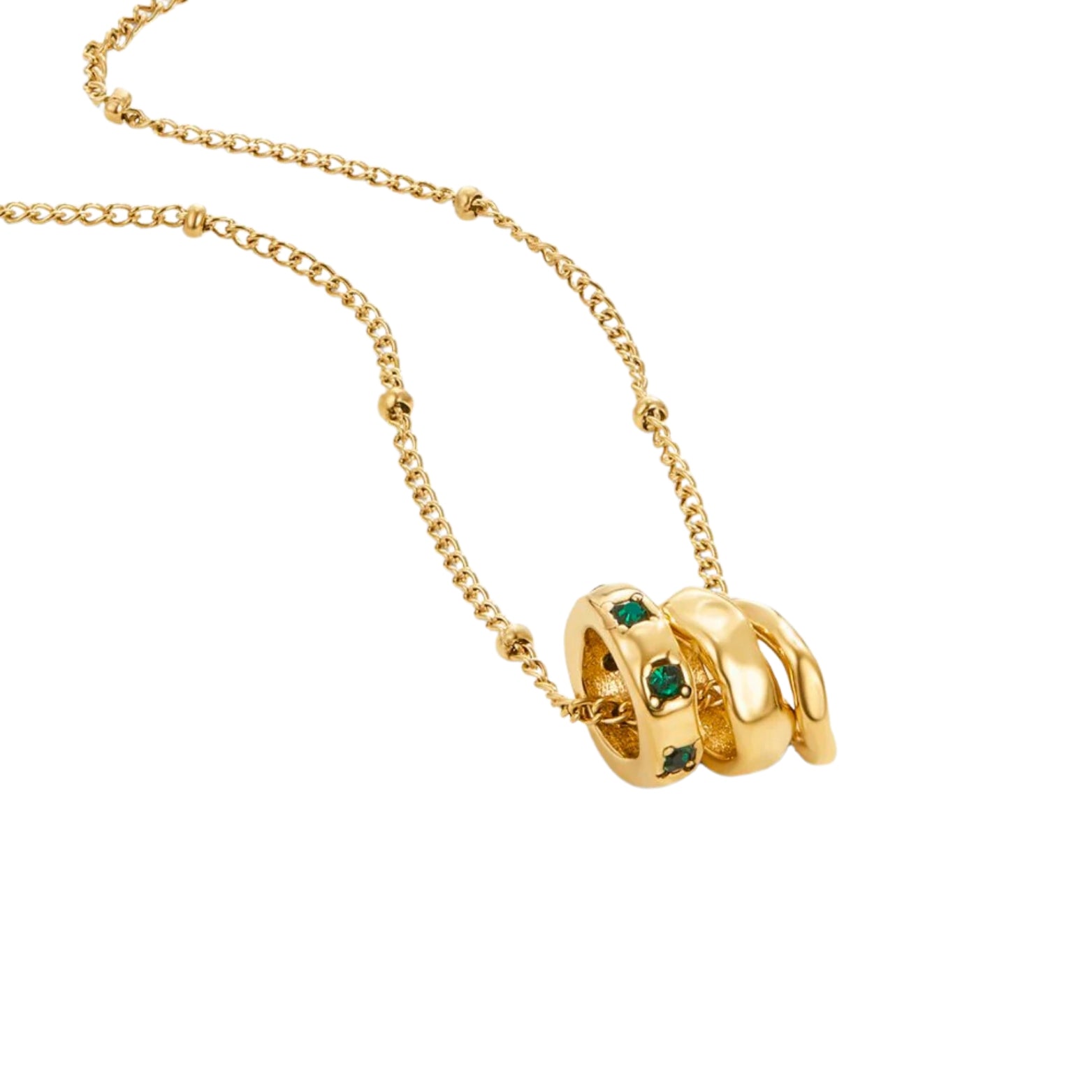 Pia | Green Stone Ring Necklace