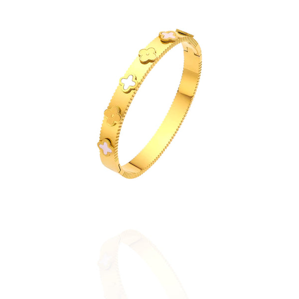 Chloe | Clover Accent Bangle – Divina