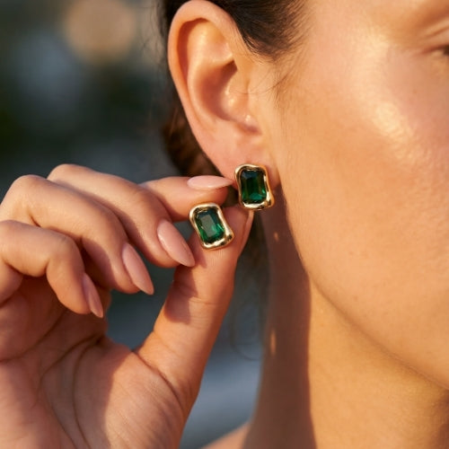 Sculpted Stone Studs