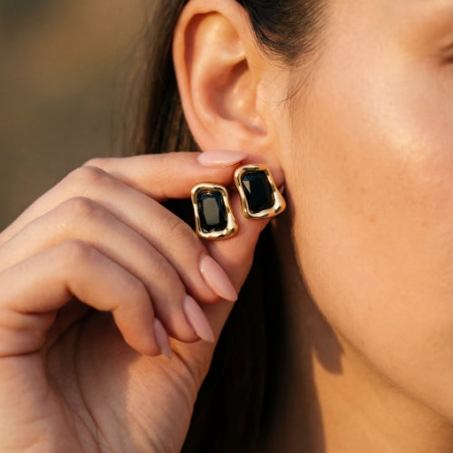 Sculpted Stone Studs