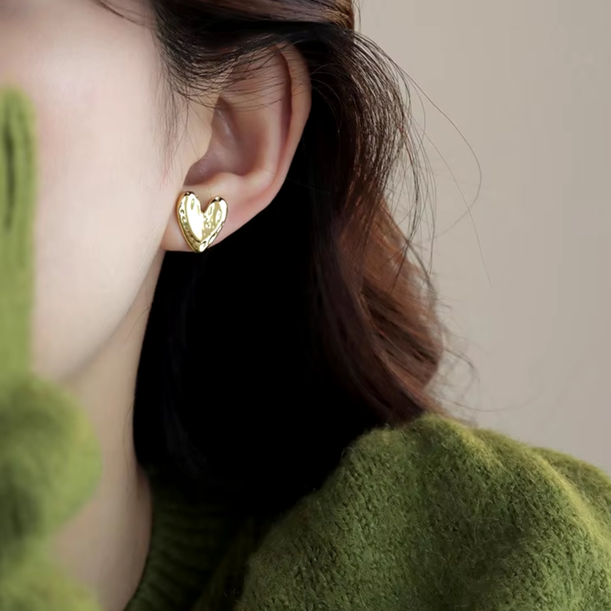 Isabella Heart Stud Earrings