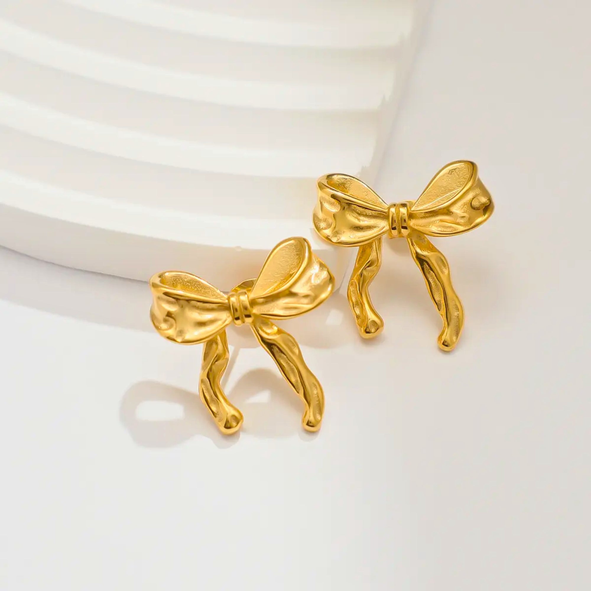 Ribbon Bow Tie Stud Earrings