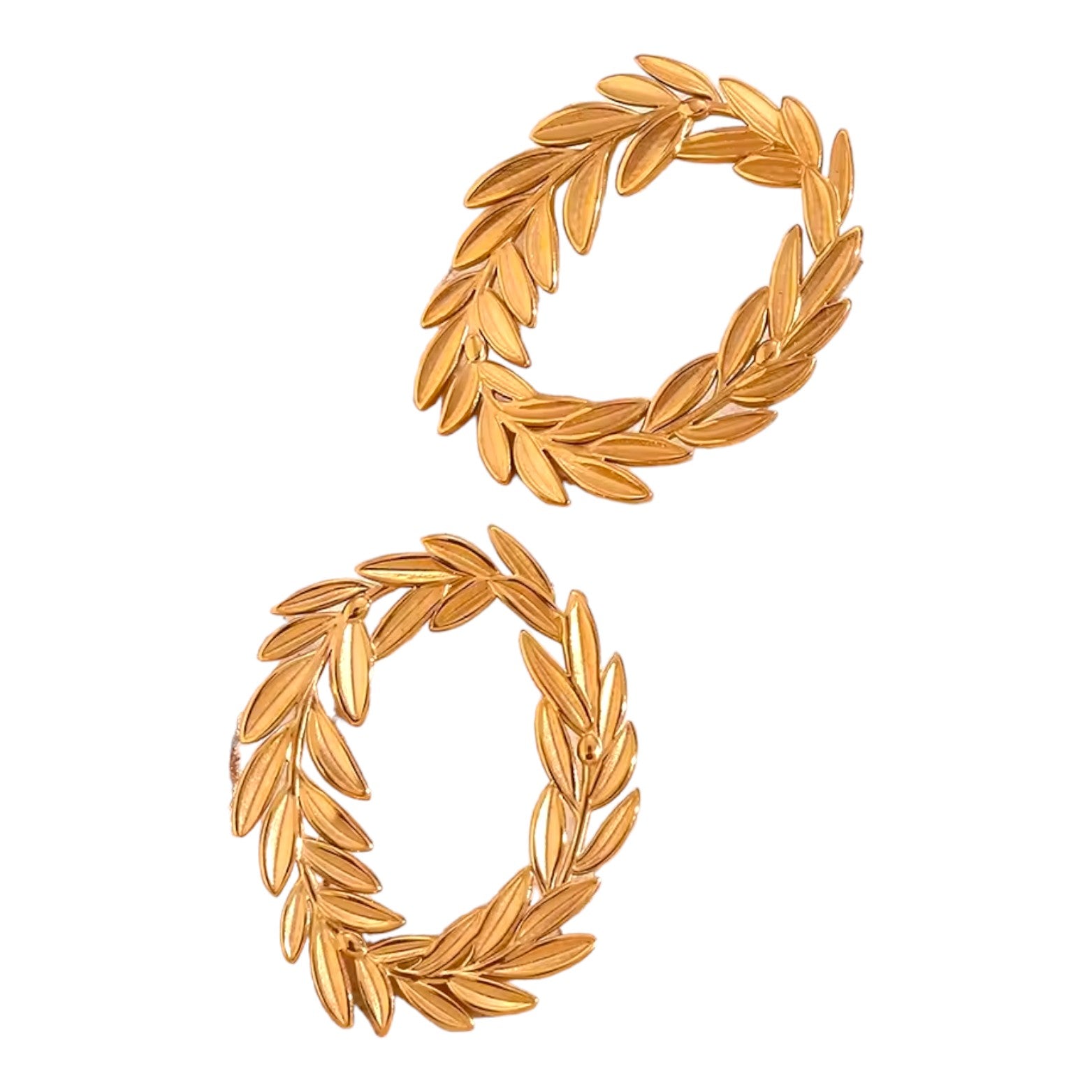 Laurel Leaf Hoop Earrings