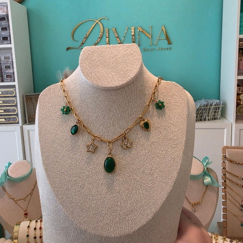 Lucky Green Charm Necklace