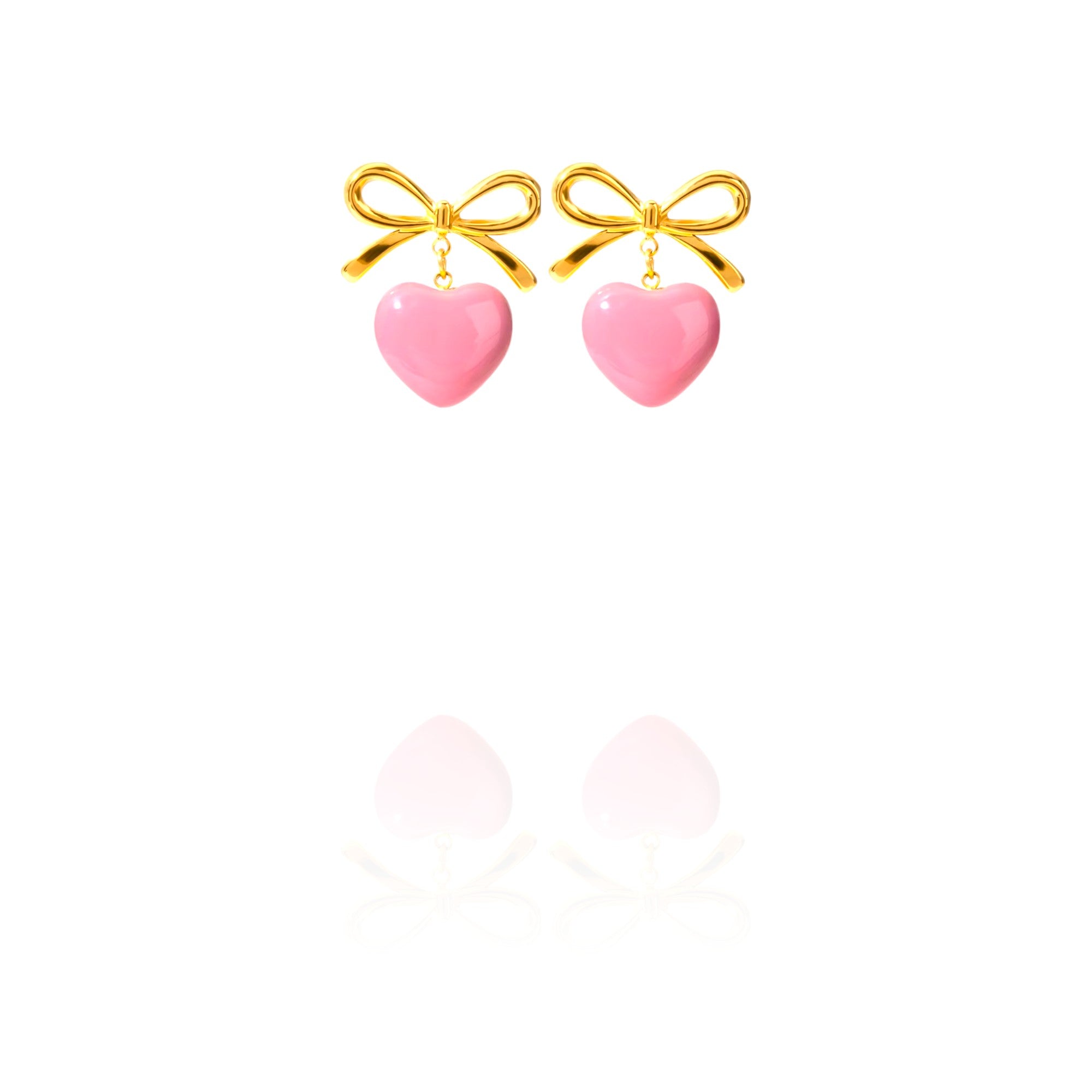 Bow Heart Earrings